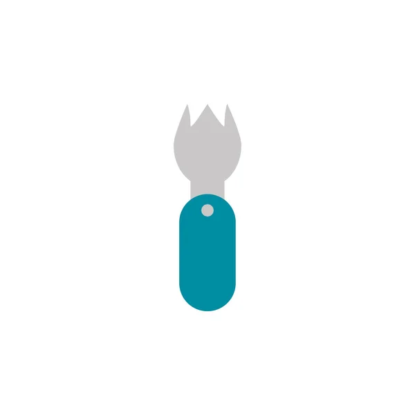 Travel cutlery flat vector icon illustration. Fork icon. — Stock Vector