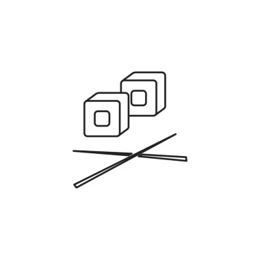 Suşi simgesi vektörü, izole bir arkaplanda resim