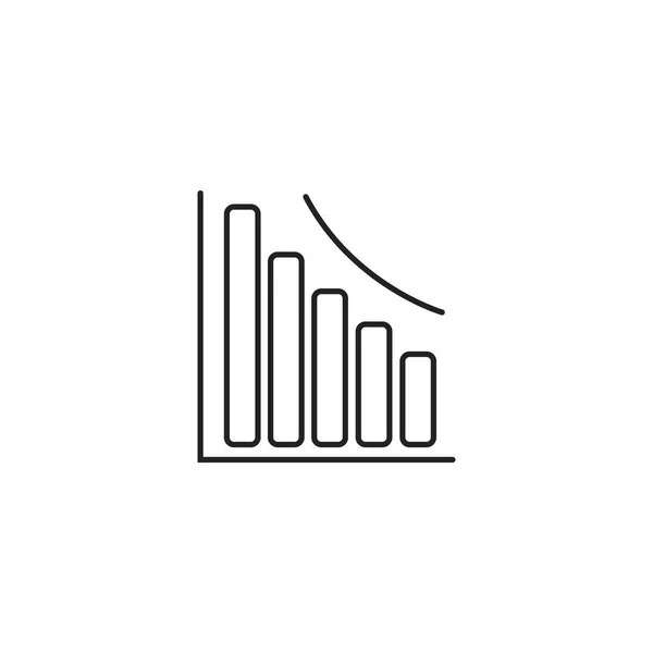 Icono gráfico abajo vector — Vector de stock