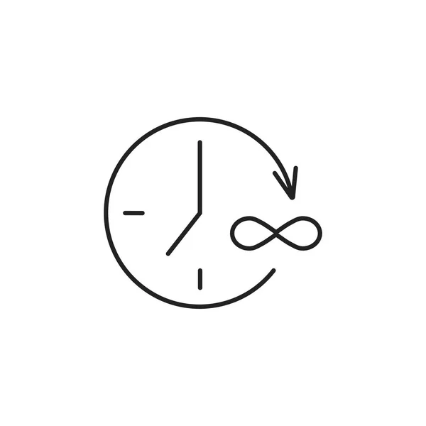 Icono reloj infinito, ilustración sobre un fondo aislado — Vector de stock