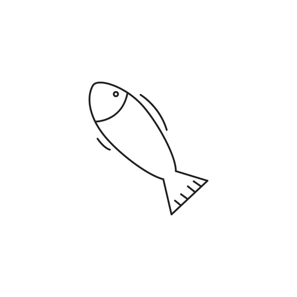 Icône de poisson vecteur, illustration sur un fond isolé — Image vectorielle
