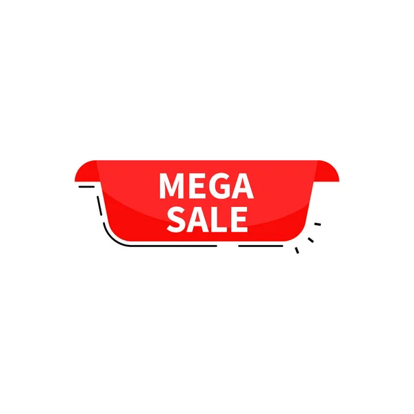 Mega Sale Collection Tags. Banner rot gefärbt. flache lineare Werbung — Stockvektor
