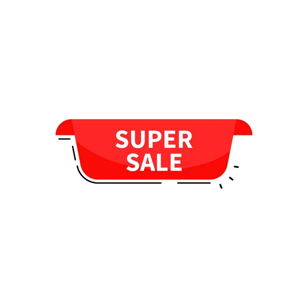 Super sale collection tags. Banner red colored. Flat linear prom — Stock Vector