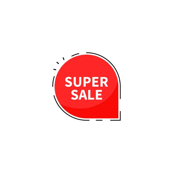 Super Sale Collection Tags. Banner rot gefärbt. flacher linearer Abschlussball — Stockvektor