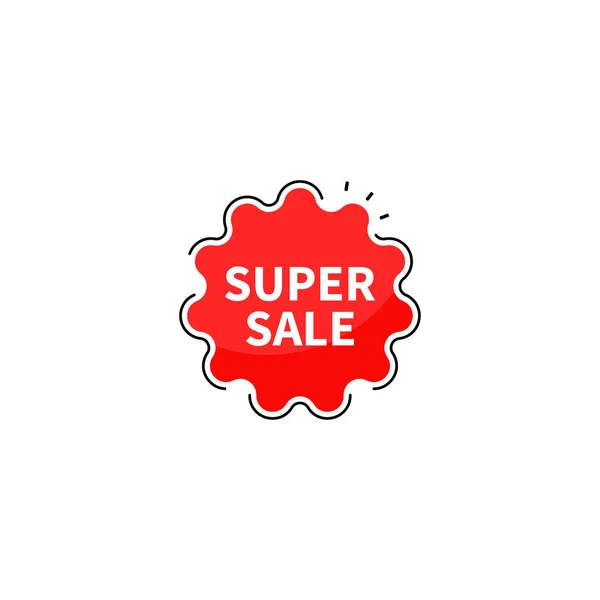 Super Sale Collection Tags. Banner rot gefärbt. flacher linearer Abschlussball — Stockvektor