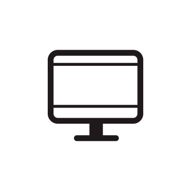 Bilgisayar ekranı, izole görüntü. Vektör