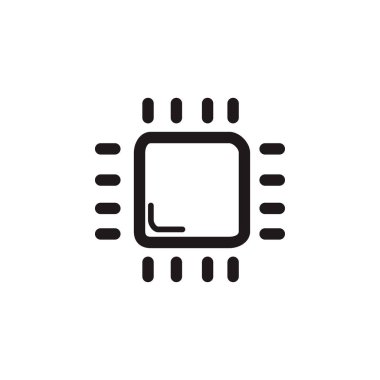 Çip vektörü simgeyi izole etti. Mikro devre ana hat sembolü. Teknoloji çizimi.