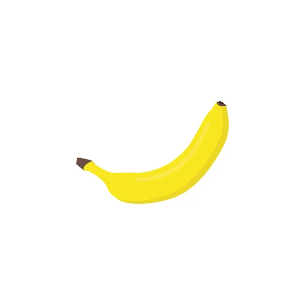 Banane flache gelbe Früchte süß isoliert Illustration, leckere vegane Ernährung Vektor. — Stockvektor
