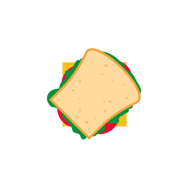 Sandwich-Vektor Fast Food isoliert flache ungesunde Illustration. — Stockvektor