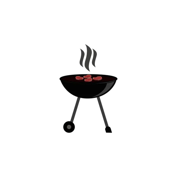 Grill flach isoliert Illustration. Grill-Ernährungsvektor. — Stockvektor