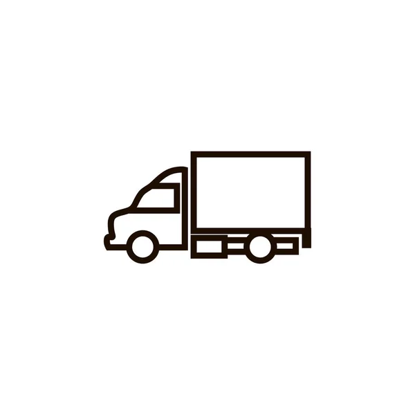 Icona del camion isolato schema vettoriale illustrazione. Vettore — Vettoriale Stock