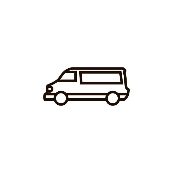 Ilustración vectorial Van, icono de contorno de vehículo aislado de transporte . — Vector de stock