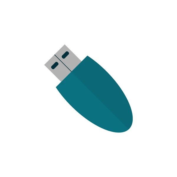 Usb flash drive device flat isolated vector illustration. Memory computer technology. — Stock Vector