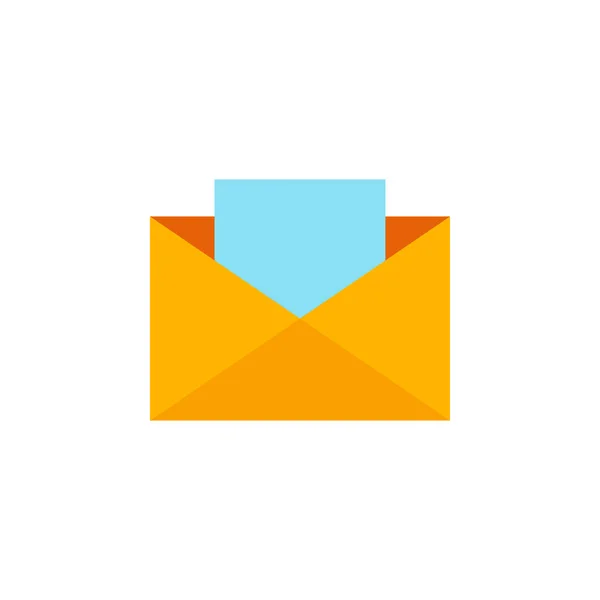 Poste dans l'enveloppe icône plate postale illustration isolée sur fond blanc pour la conception de page Web . — Image vectorielle