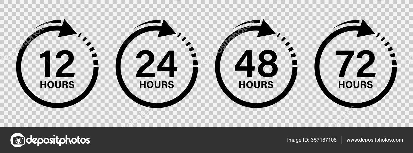 Hours Work Clock Arrow Effect Work Time Isolated Background Vector Stock Vector Image by