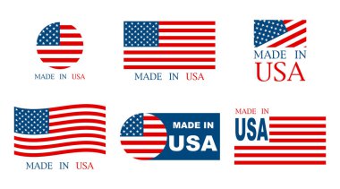 Beyaz arka planda ABD pankartıyla yapılmış. Vektör illüstrasyonu