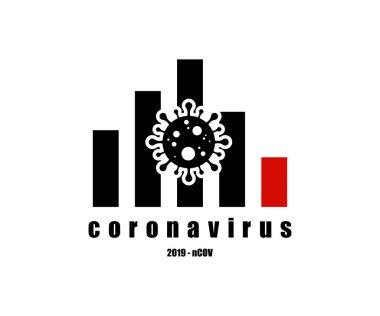 Coronavirus ikonu ekonomik etkisini grafiğe dök, 2019-NCoV. Çin 'de tehlikeli Coronavirus hücresi. Vektör çizimi. Coronavirus sembolü