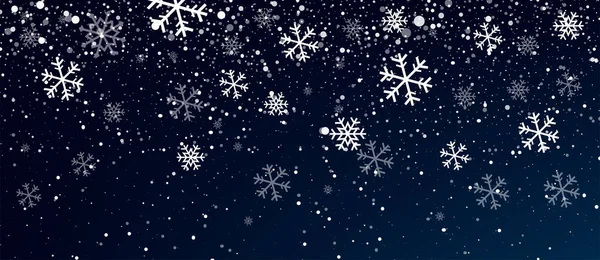 Snow Realistic Snow Overlay Background Snowfall Snowflakes Different Shapes Forms — Stock Vector