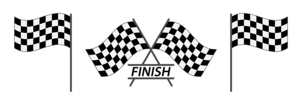 Set of finish flag. Finish flag for car racing flat vector icon for apps and websites. Vector illustration