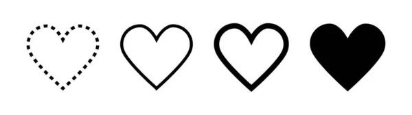 坚果的符号 心脏向量图标 一组爱情图标被隔离了 矢量说明 — 图库矢量图片