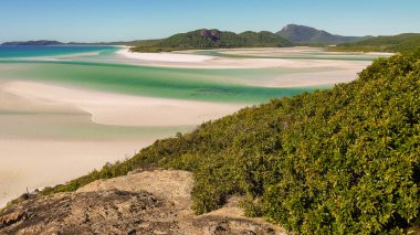 Whitsunday Adası Avustralya Queensland eyaletinde Whitehaven plaj