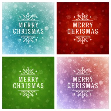 Tebrik kartları tasarım kümesi Noel tipografi.