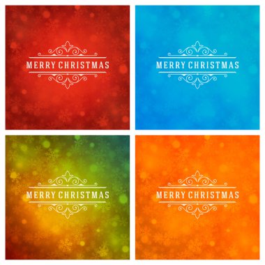 Tebrik kartları tasarım kümesi Noel tipografi.