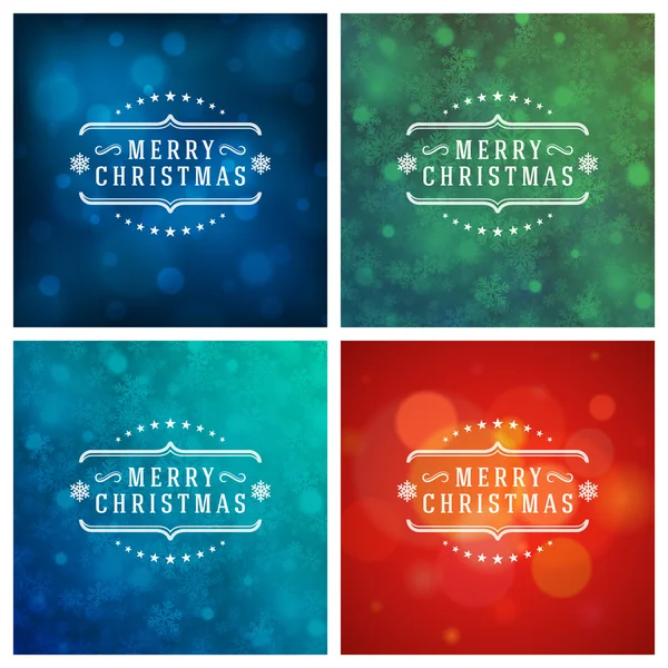 Natal Tipografia Cartões de saudação Design Set . — Vetor de Stock