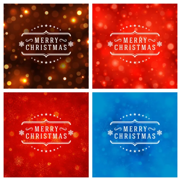 Weihnachten Typografie Grußkarten Design-Set. — Stockvektor