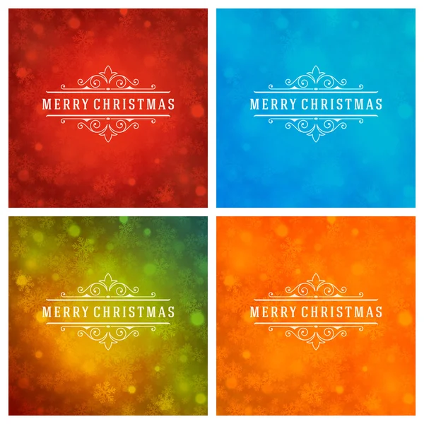 Weihnachten Typografie Grußkarten Design-Set. — Stockvektor