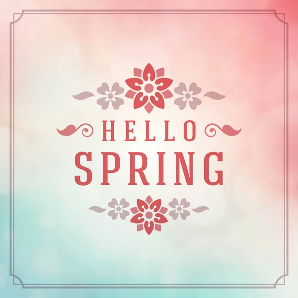 Spring Vector Carte de vœux typographique ou design d'affiche . — Image vectorielle