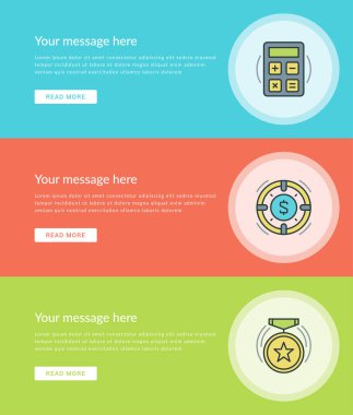 Düz iş kavramı Web sitesi Banner ayarla satır