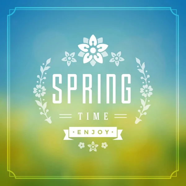 Spring Vector Typografisk lykønskningskort eller plakat design . – Stock-vektor