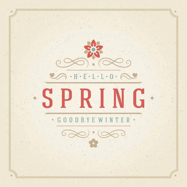 Spring Vector Typographic Poster or Greeting Card Design — Stock Vector