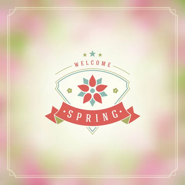 Tarjeta de felicitación tipográfica vectorial de primavera o diseño de póster . — Vector de stock