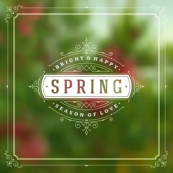 Spring Vector Carte de vœux typographique ou design d'affiche . — Image vectorielle