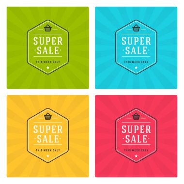 Satış afiş veya Etiketler vektör tasarım kümesi.