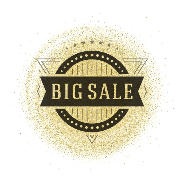 Sale Label or Tag Design on Gold Background Vector Vintage. — Stock Vector