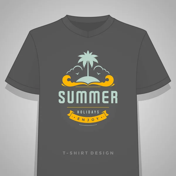 Vacances d'été typographie tee-shirt imprimé modèle graphique illustration vectorielle . — Image vectorielle