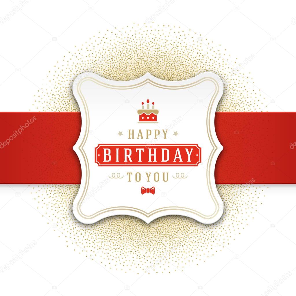 Happy Birthday Greeting Card Design Vector Template.