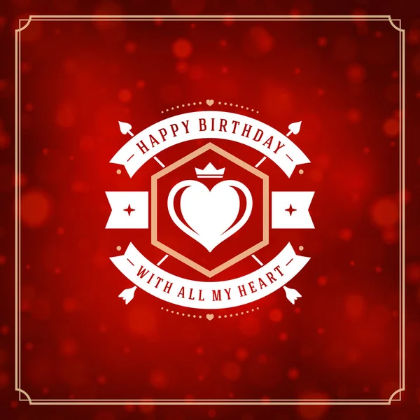 Happy Birthday Greeting Card Design Vector Template. — Stock Vector