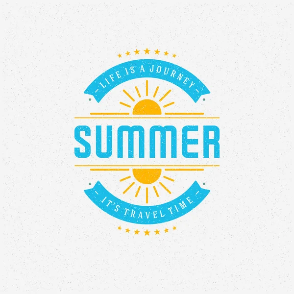 夏休みは織り目加工の背景ベクトル イラストのポスター デザイン. — ストックベクタ