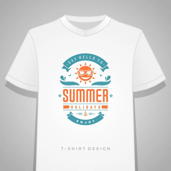 Vacanze estive tipografia tee shirt stampa grafica modello vettoriale illustrazione . — Vettoriale Stock