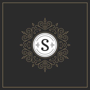 Kaligrafi süsleme süsleme logo tasarım şablonu vektör geliştiği