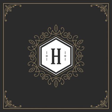 Kaligrafi dekorasyon zarif süsleme logo tasarım şablonu vektör geliştiği