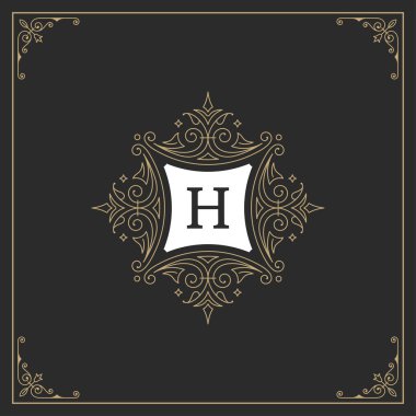 Kaligrafi dekorasyon zarif süsleme logo tasarım şablonu vektör geliştiği