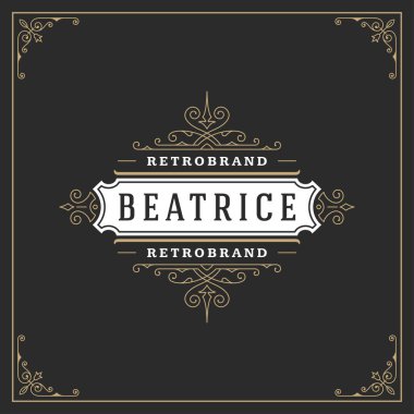 Kaligrafi süsleme süsleme logo tasarım şablonu vektör geliştiği