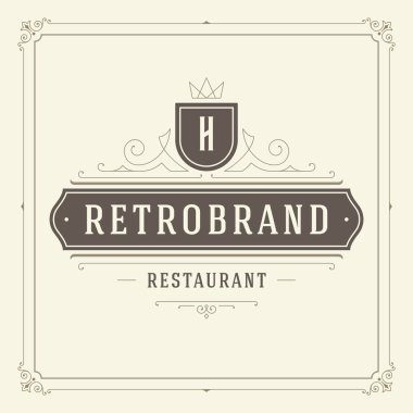 Süsleme logo tasarım şablonu vektör kaligrafi dekorasyon zarif royal satırları geliştiği.