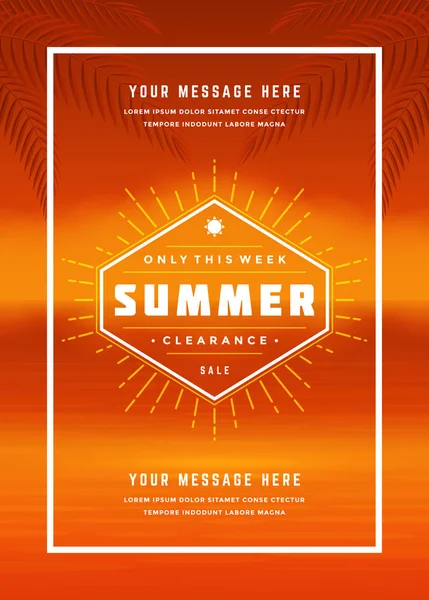 Банер літнього продажу онлайн-покупки на пляжному фоні — стоковий вектор