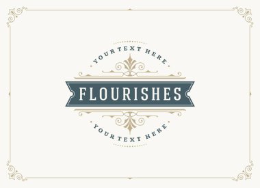 Vintage süsleme çerçeve tebrik kartı vektör şablonu.